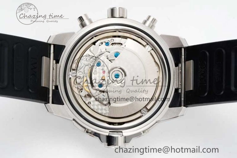 DailyWear Aquatimer Chrono SS RSF 1:1 Best Edition Blue Dial on Black Rubber Strap A 7075