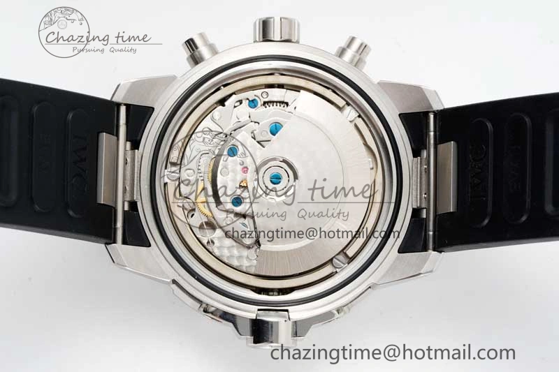 DailyWear Aquatimer Chrono SS RSF 1:1 Best Edition Blue Dial on Black Rubber Strap A 7075