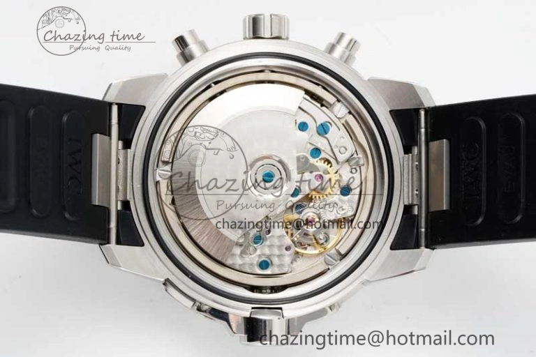 DailyWear Aquatimer Chrono SS RSF 1:1 Best Edition Blue Dial on Black Rubber Strap A 7075