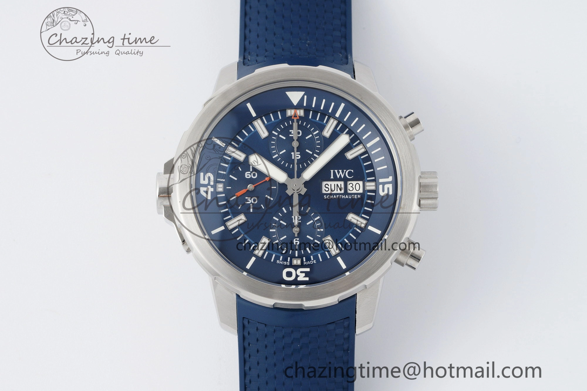 Aquatimer Chrono SS RSF 1:1 Best Edition Blue Dial on Blue Rubber Strap A Popular 7056