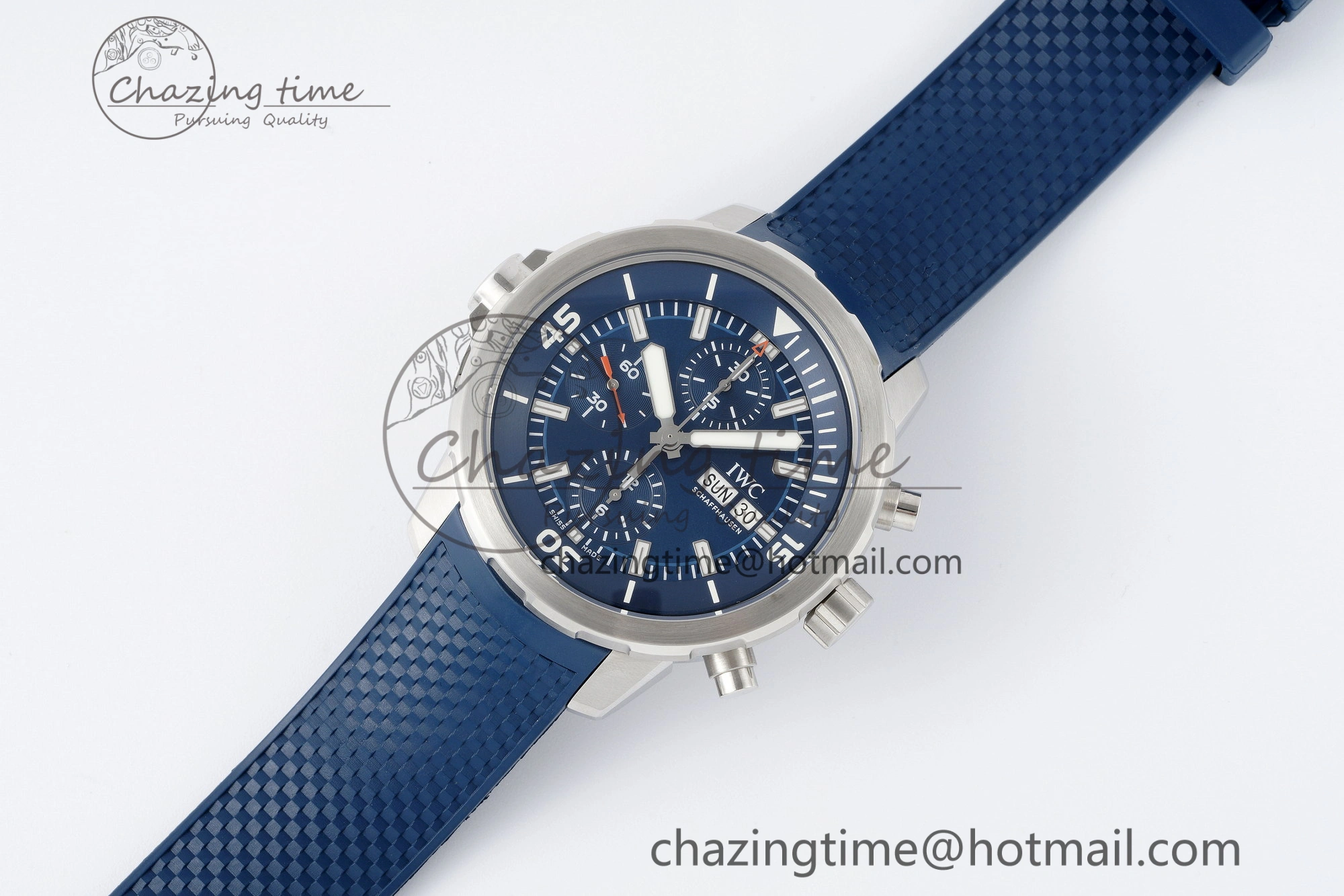 Aquatimer Chrono SS RSF 1:1 Best Edition Blue Dial on Blue Rubber Strap A Popular 7056