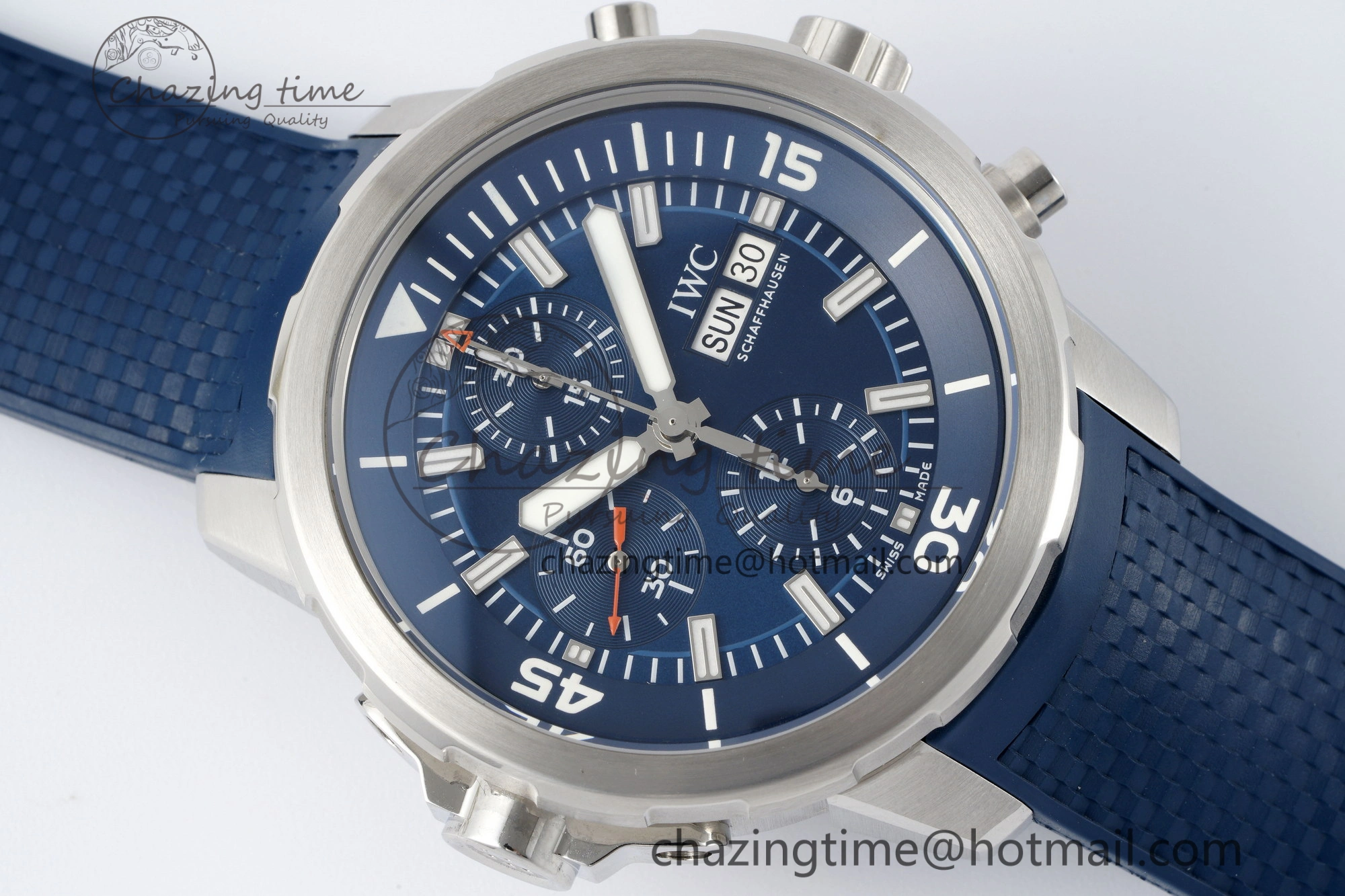 Aquatimer Chrono SS RSF 1:1 Best Edition Blue Dial on Blue Rubber Strap A Popular 7056