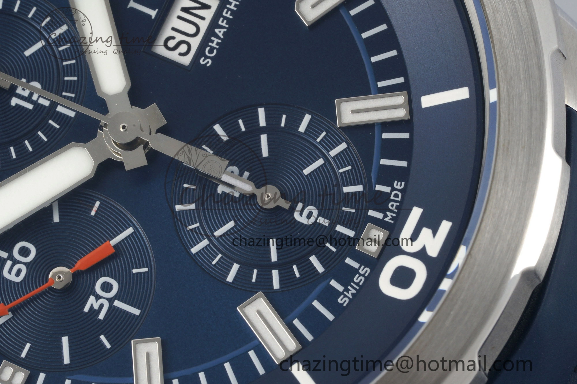 Aquatimer Chrono SS RSF 1:1 Best Edition Blue Dial on Blue Rubber Strap A Popular 7056