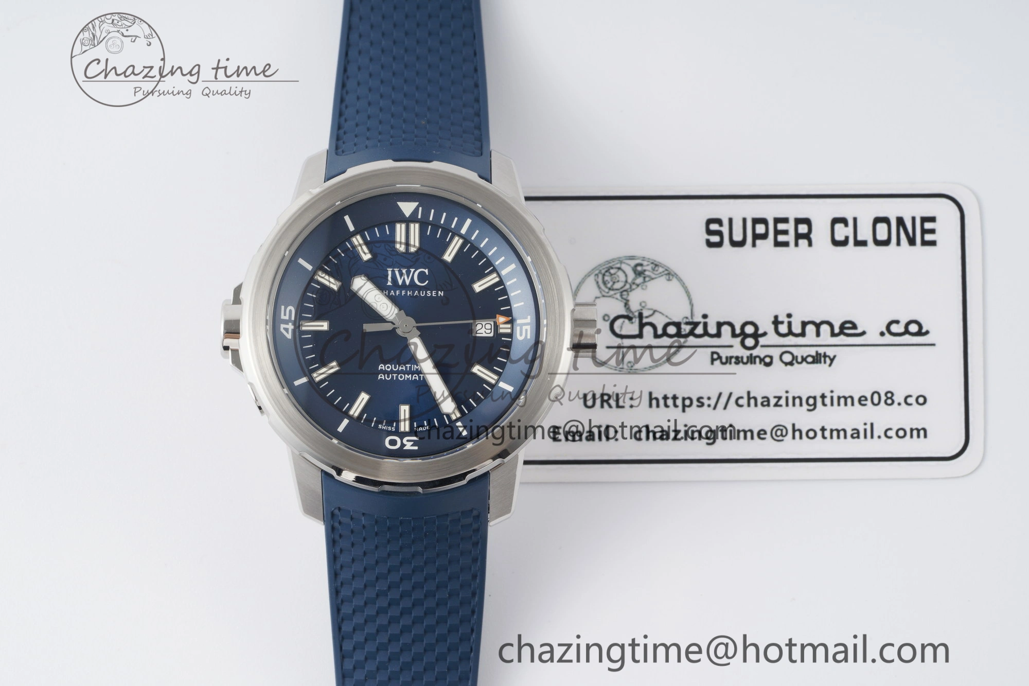 Aquatimer Chrono SS RSF 1:1 Best Edition Blue Dial on Blue Rubber Strap A Popular 7056