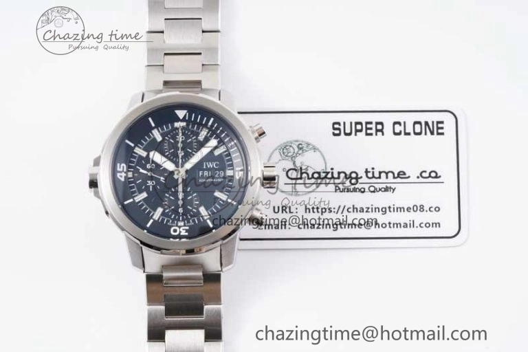 Aquatimer Chrono SS V6SF 1:1 Best Edition Black Dial on SS Bracelet A Thermal 7033