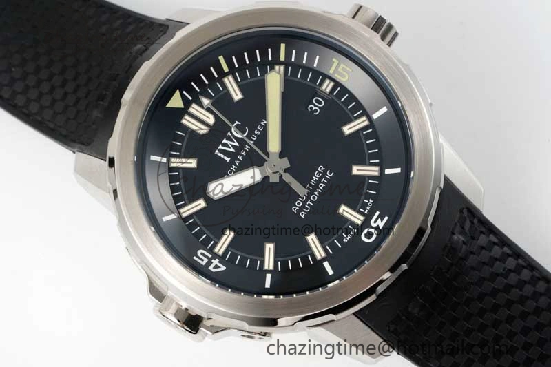 Aquatimer SS IW3290 RSF 1:1 Best Edition Black Dial on Black Rubber Strap A FashionForward 7076