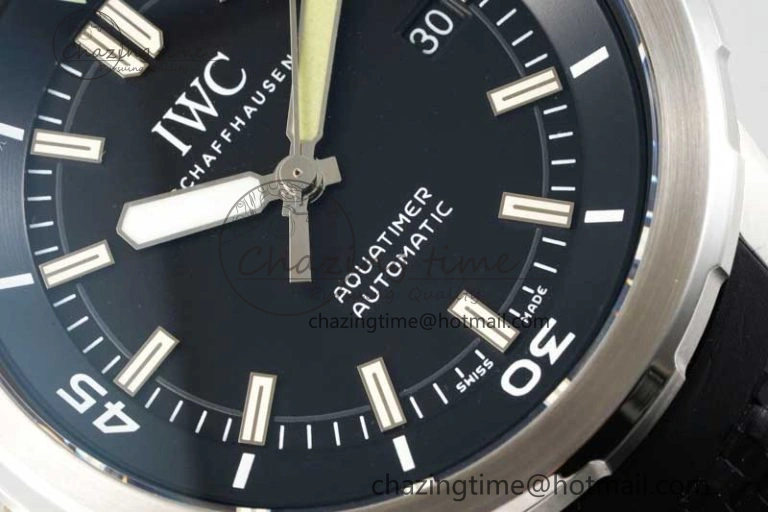 Aquatimer SS IW3290 RSF 1:1 Best Edition Black Dial on Black Rubber Strap A FashionForward 7076