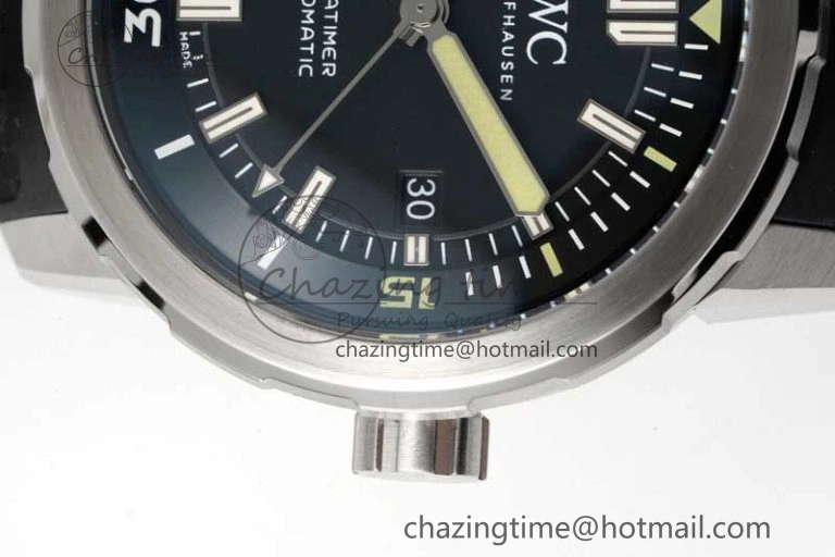 Aquatimer SS IW3290 RSF 1:1 Best Edition Black Dial on Black Rubber Strap A FashionForward 7076
