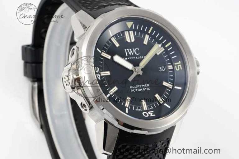 Aquatimer SS IW3290 RSF 1:1 Best Edition Black Dial on Black Rubber Strap A FashionForward 7076