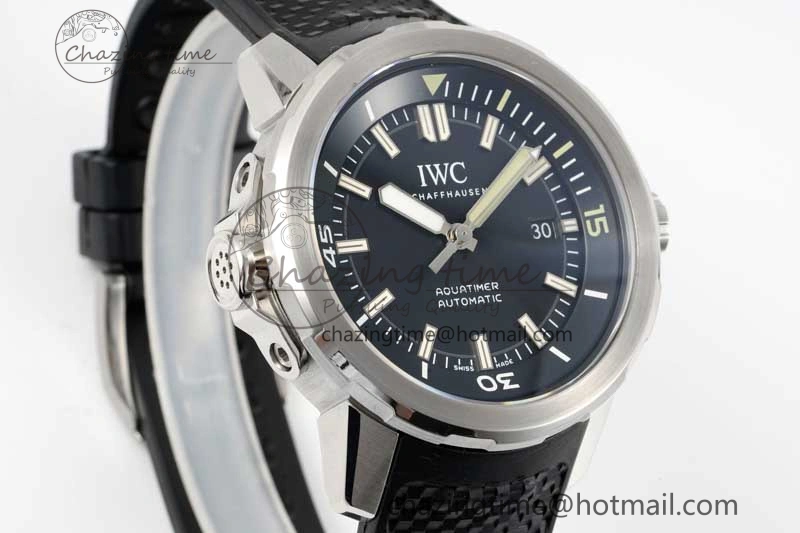Aquatimer SS IW3290 RSF 1:1 Best Edition Black Dial on Black Rubber Strap A FashionForward 7076