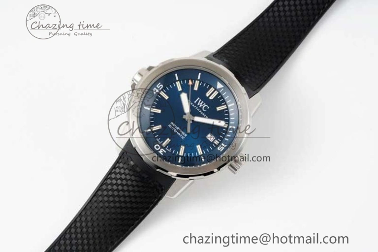 Youthful Aquatimer SS IW3290 RSF 1:1 Best Edition Blue Dial on Black Rubber Strap A 7074