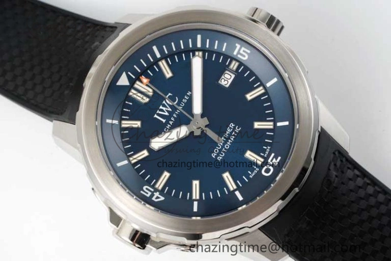 Youthful Aquatimer SS IW3290 RSF 1:1 Best Edition Blue Dial on Black Rubber Strap A 7074