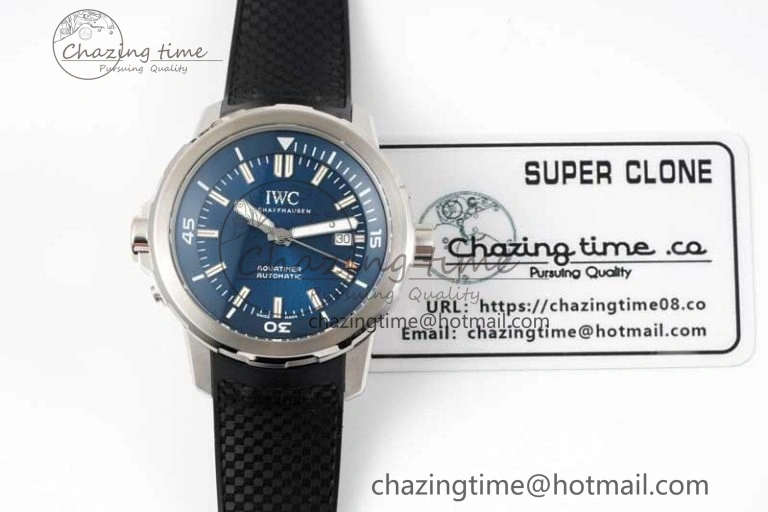 Youthful Aquatimer SS IW3290 RSF 1:1 Best Edition Blue Dial on Black Rubber Strap A 7074