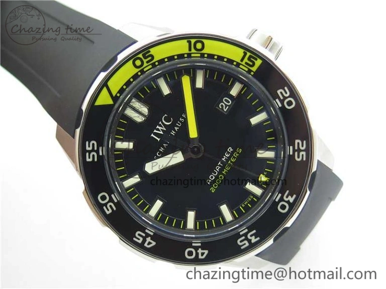 EasyCare Aquatimer SS IW356802 ZZF 1:1 Best Edition Black Dial on Black Rubber Strap MIYOTA 7128