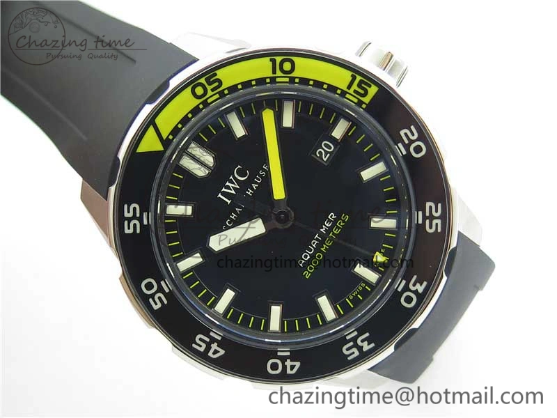 EasyCare Aquatimer SS IW356802 ZZF 1:1 Best Edition Black Dial on Black Rubber Strap MIYOTA 7128
