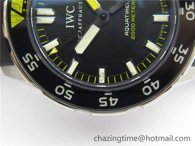 EasyCare Aquatimer SS IW356802 ZZF 1:1 Best Edition Black Dial on Black Rubber Strap MIYOTA 7128