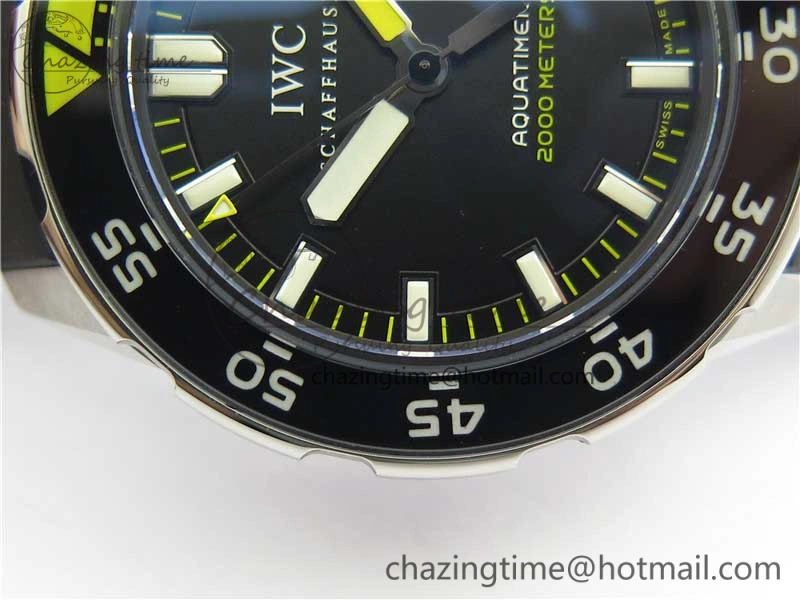 EasyCare Aquatimer SS IW356802 ZZF 1:1 Best Edition Black Dial on Black Rubber Strap MIYOTA 7128