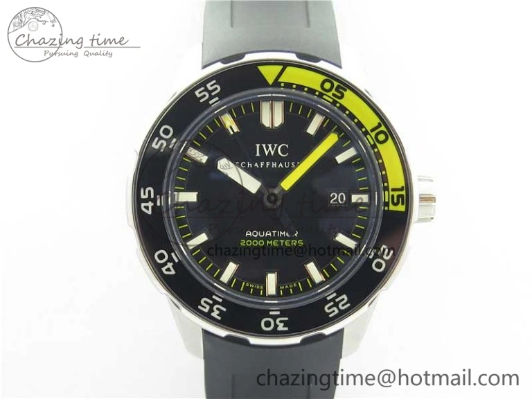 EasyCare Aquatimer SS IW356802 ZZF 1:1 Best Edition Black Dial on Black Rubber Strap MIYOTA 7128