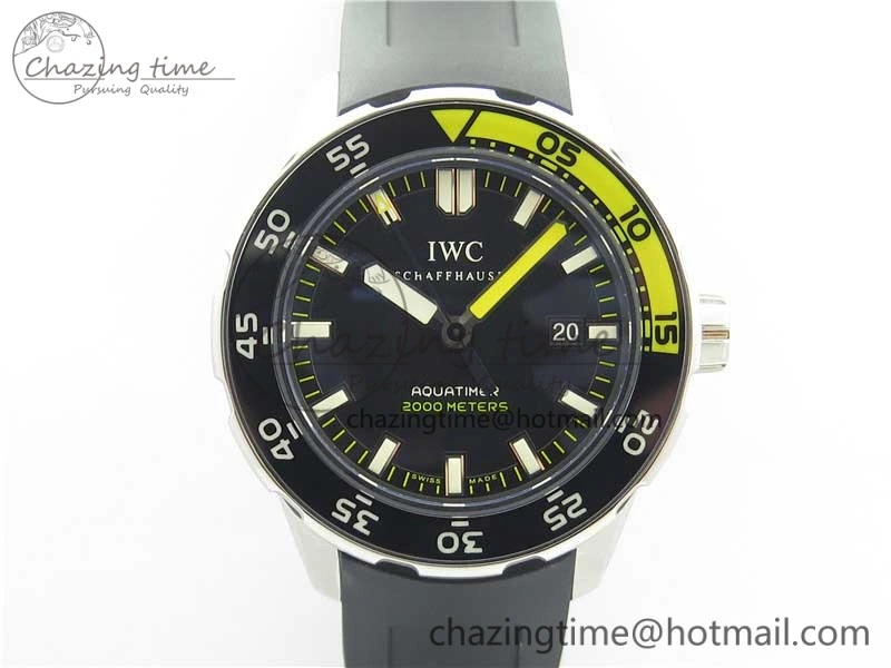 EasyCare Aquatimer SS IW356802 ZZF 1:1 Best Edition Black Dial on Black Rubber Strap MIYOTA 7128