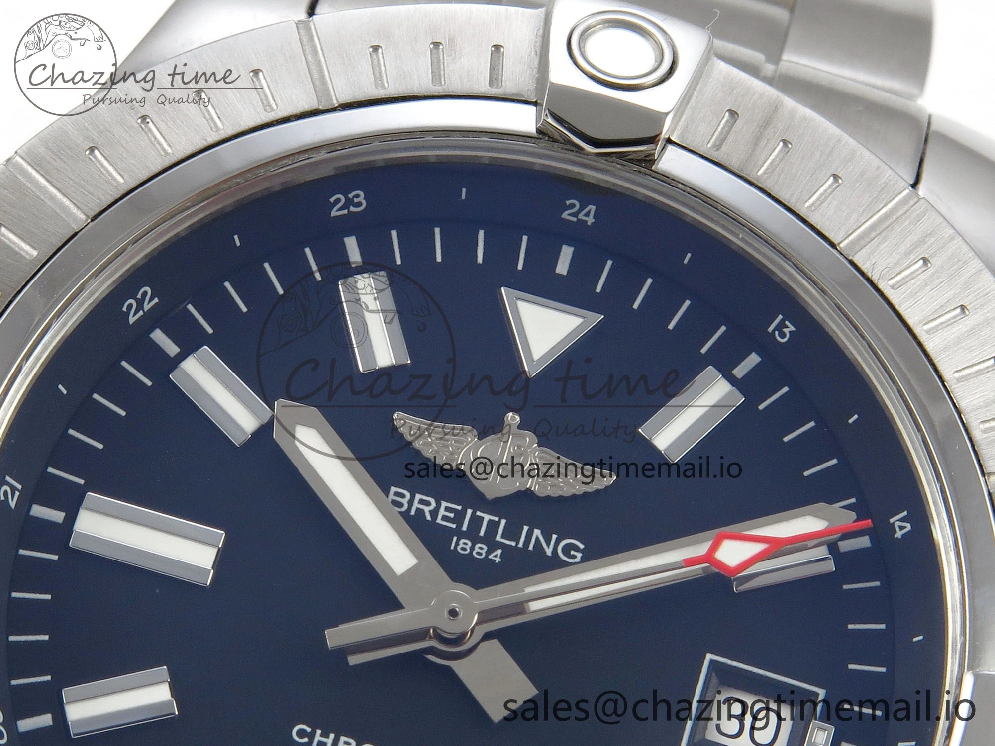 Breathable Avenger 43mm SS TF 1:1 Best Edition Black Dial on SS Bracelet A2824 V 5408