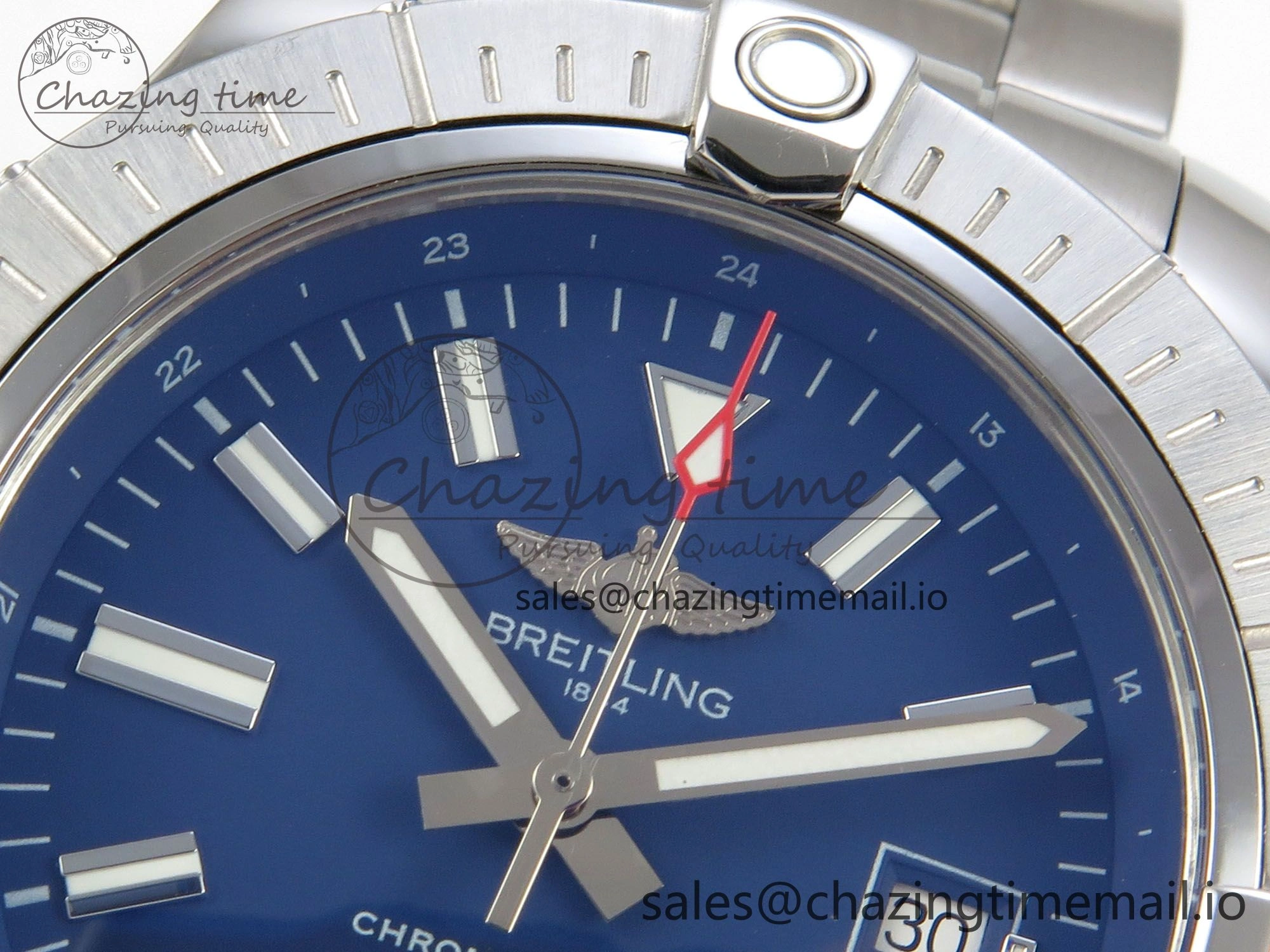 Avenger 43mm SS TF 1:1 Best Edition Blue Dial on SS Bracelet A2824 V Original 5412