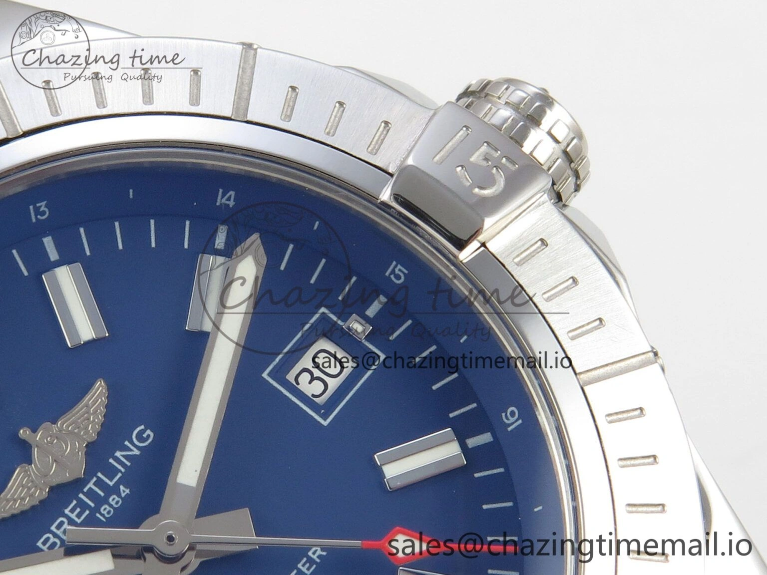 Avenger 43mm SS TF 1:1 Best Edition Blue Dial on SS Bracelet A2824 V Original 5412