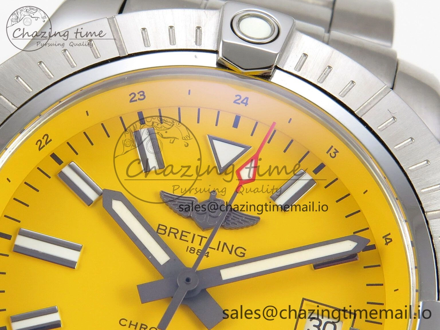Avenger 43mm SS TF 1:1 Best Edition Yellow Dial on SS Bracelet A2824 V Durable 5411