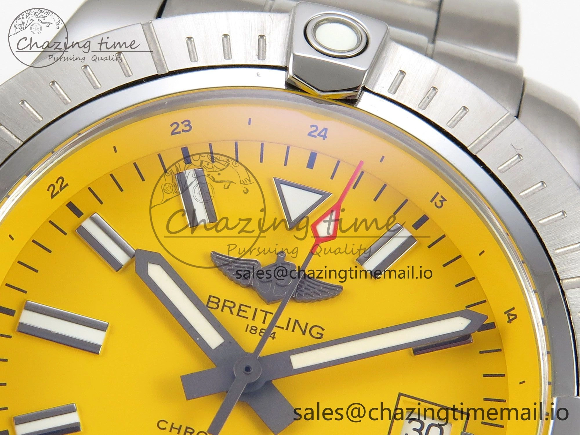Avenger 43mm SS TF 1:1 Best Edition Yellow Dial on SS Bracelet A2824 V Durable 5411