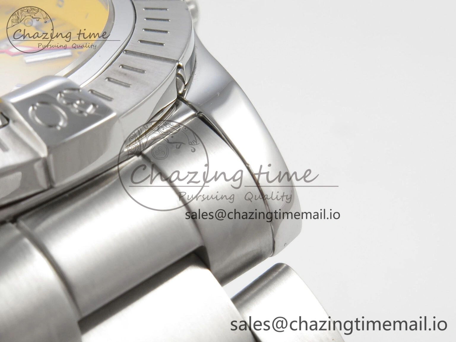 Avenger 43mm SS TF 1:1 Best Edition Yellow Dial on SS Bracelet A2824 V Durable 5411