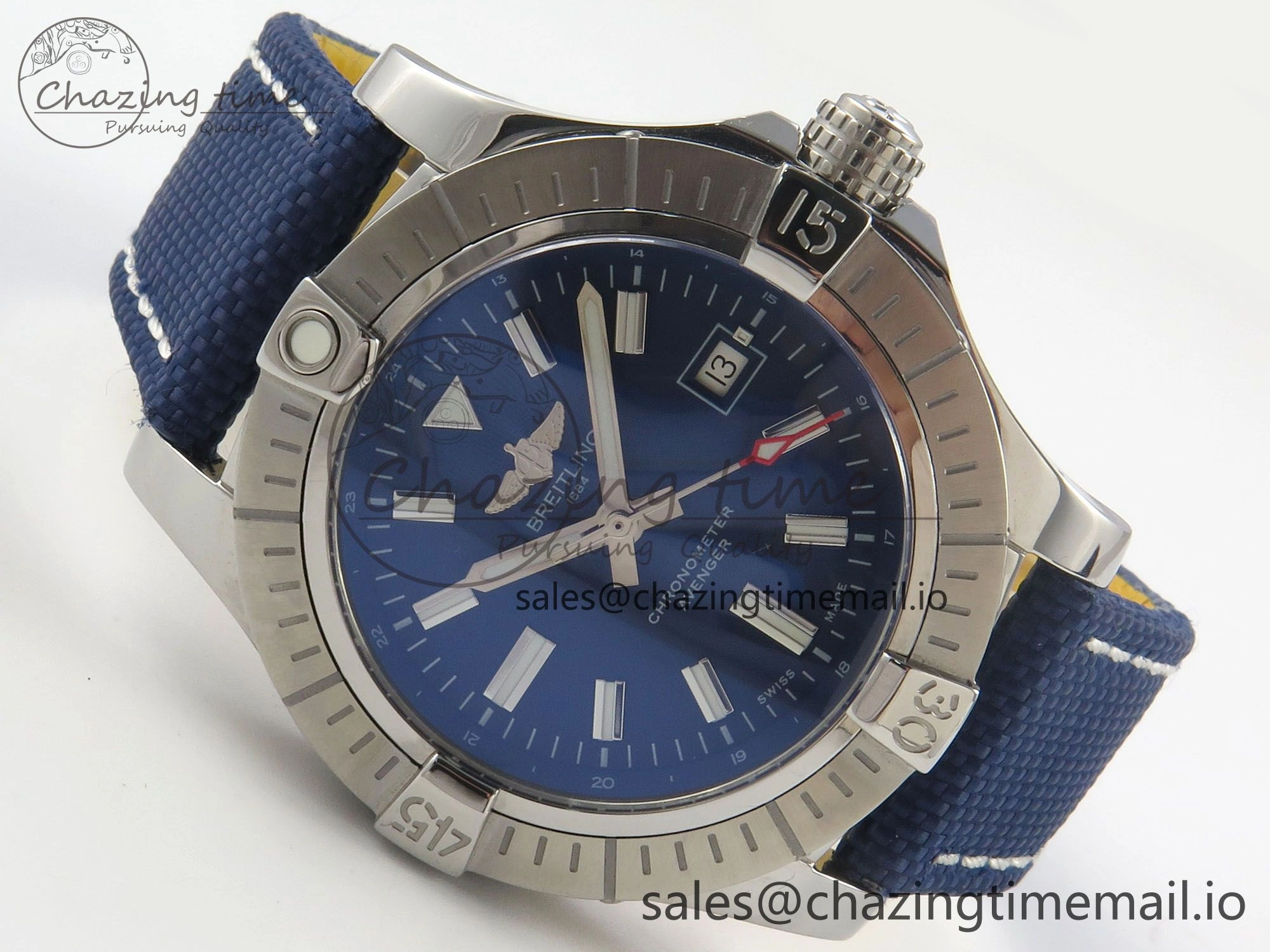 Avenger 43mm TF 1:1 Best Edition Blue Dial on Blue Nylon Strap A2824 V Classic 5390
