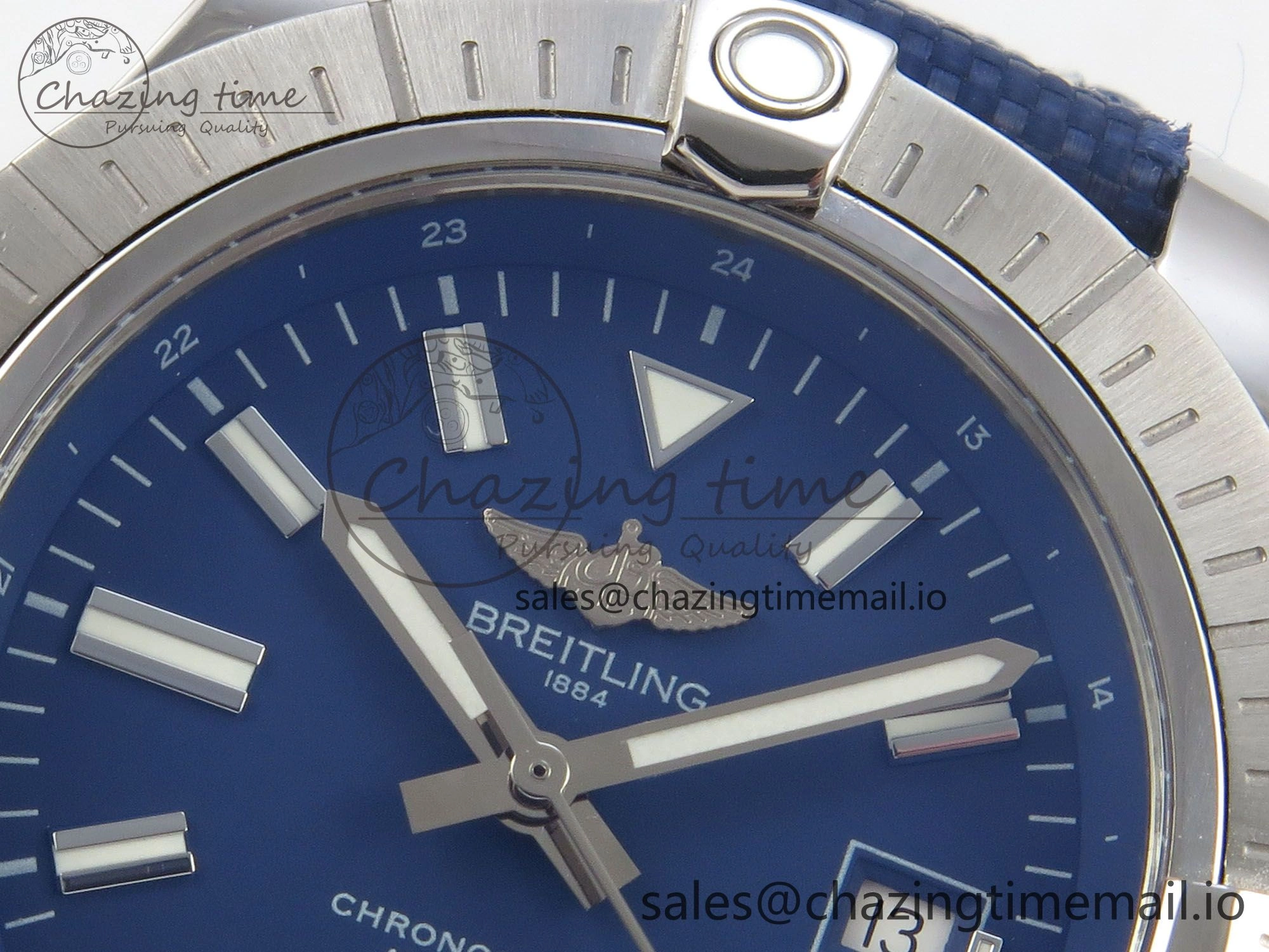 Avenger 43mm TF 1:1 Best Edition Blue Dial on Blue Nylon Strap A2824 V Classic 5390