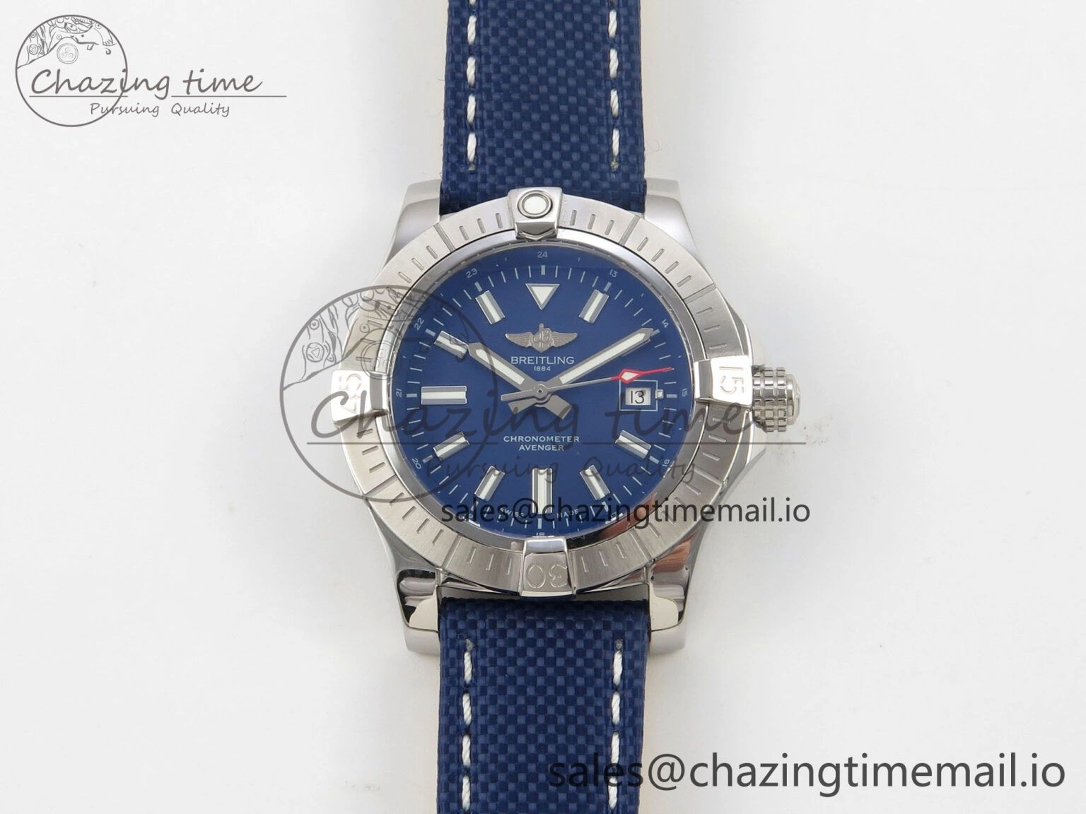 Avenger 43mm TF 1:1 Best Edition Blue Dial on Blue Nylon Strap A2824 V Classic 5390