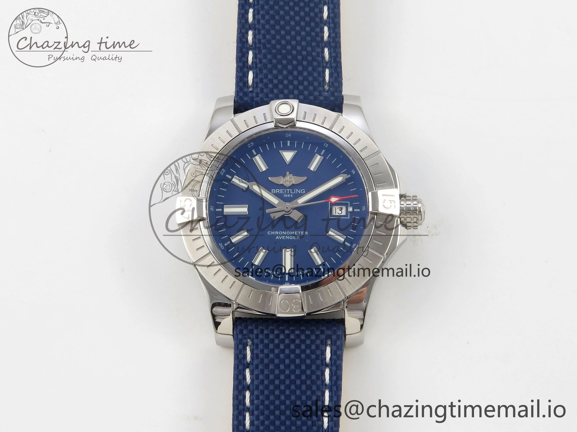 Avenger 43mm TF 1:1 Best Edition Blue Dial on Blue Nylon Strap A2824 V Classic 5390