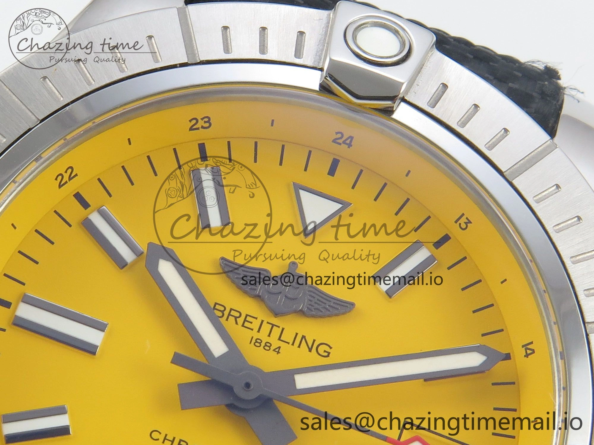 WellDesigned Avenger 43mm TF 1:1 Best Edition Yellow Dial on Black Nylon Strap A2824 V 5388