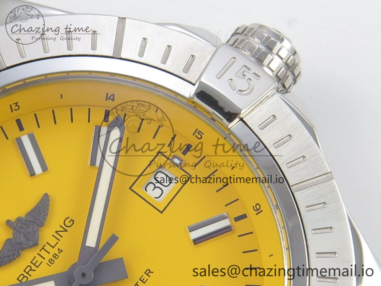 WellDesigned Avenger 43mm TF 1:1 Best Edition Yellow Dial on Black Nylon Strap A2824 V 5388