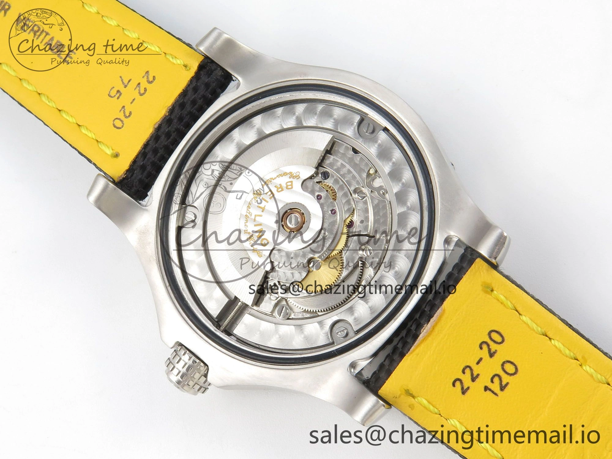 WellDesigned Avenger 43mm TF 1:1 Best Edition Yellow Dial on Black Nylon Strap A2824 V 5388