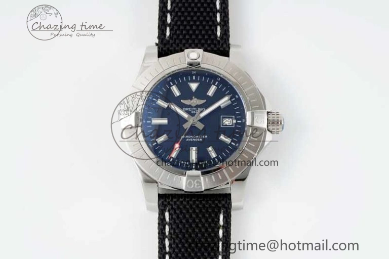 MultiPurpose Avenger Automatic 43mm SS TF 1:1 Best Edition Black Dial on Black Nylon Strap A 5542