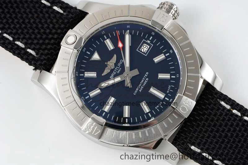 MultiPurpose Avenger Automatic 43mm SS TF 1:1 Best Edition Black Dial on Black Nylon Strap A 5542