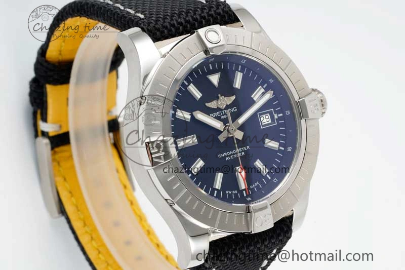MultiPurpose Avenger Automatic 43mm SS TF 1:1 Best Edition Black Dial on Black Nylon Strap A 5542