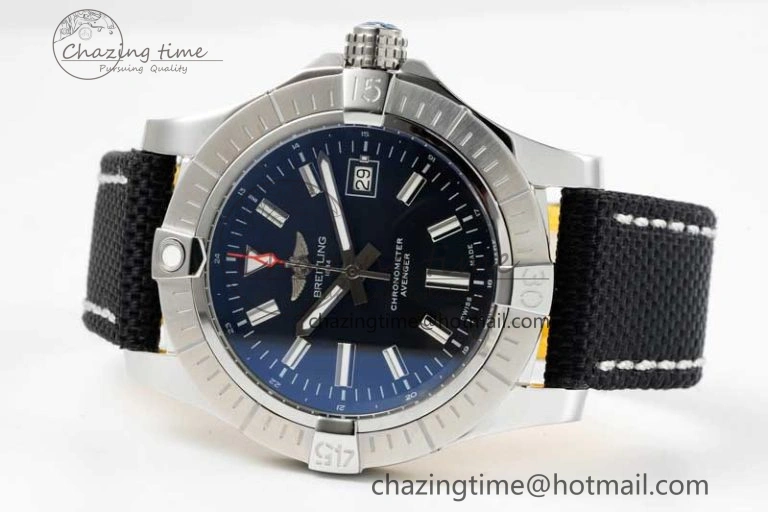MultiPurpose Avenger Automatic 43mm SS TF 1:1 Best Edition Black Dial on Black Nylon Strap A 5542
