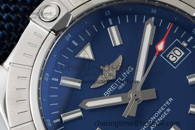 Avenger Automatic 43mm SS TF 1:1 Best Edition Blue Dial on Blue Nylon Strap A Soft 5534