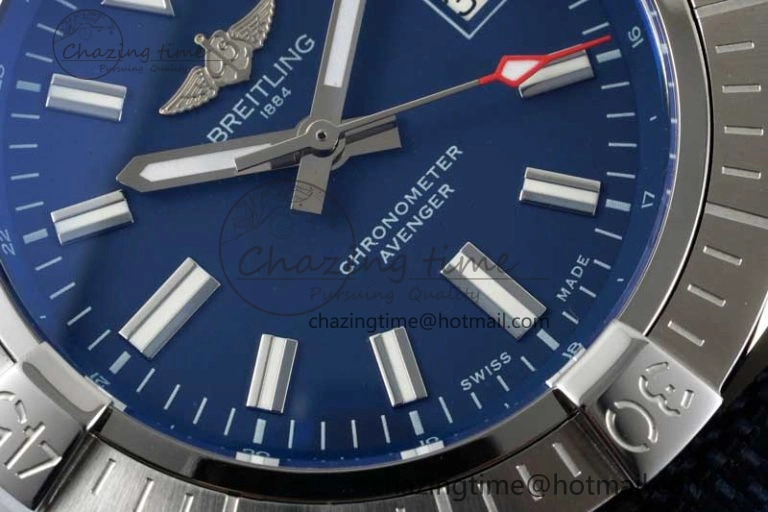 Avenger Automatic 43mm SS TF 1:1 Best Edition Blue Dial on Blue Nylon Strap A Soft 5534
