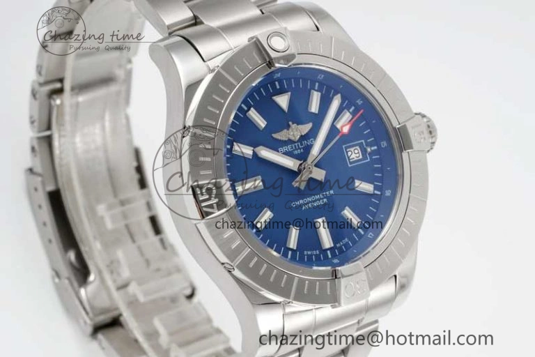 Avenger Automatic 43mm SS TF 1:1 Best Edition Blue Dial on SS Bracelet A Snug 5533