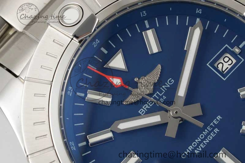 Avenger Automatic 43mm SS TF 1:1 Best Edition Blue Dial on SS Bracelet A Snug 5533