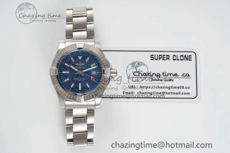 Avenger Automatic 43mm SS TF 1:1 Best Edition Blue Dial on SS Bracelet A Snug 5533