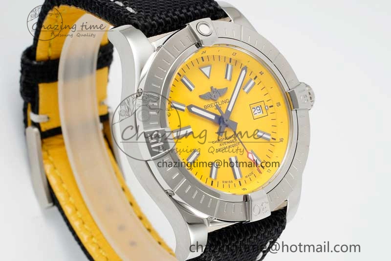 Colorful Avenger Automatic 43mm SS TF 1:1 Best Edition Yellow Dial on Black Nylon Strap A 5537