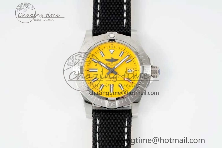 Colorful Avenger Automatic 43mm SS TF 1:1 Best Edition Yellow Dial on Black Nylon Strap A 5537