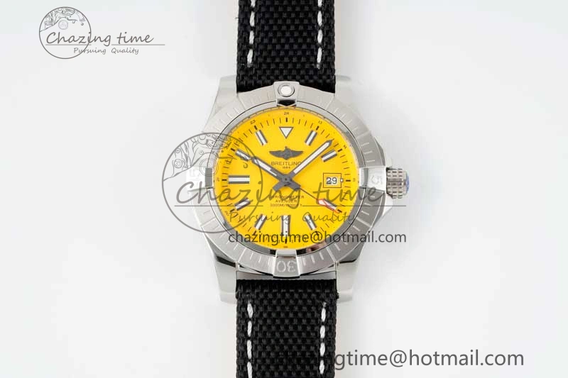 Colorful Avenger Automatic 43mm SS TF 1:1 Best Edition Yellow Dial on Black Nylon Strap A 5537