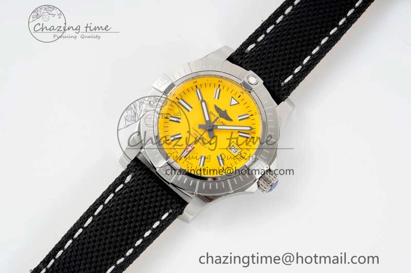 Colorful Avenger Automatic 43mm SS TF 1:1 Best Edition Yellow Dial on Black Nylon Strap A 5537