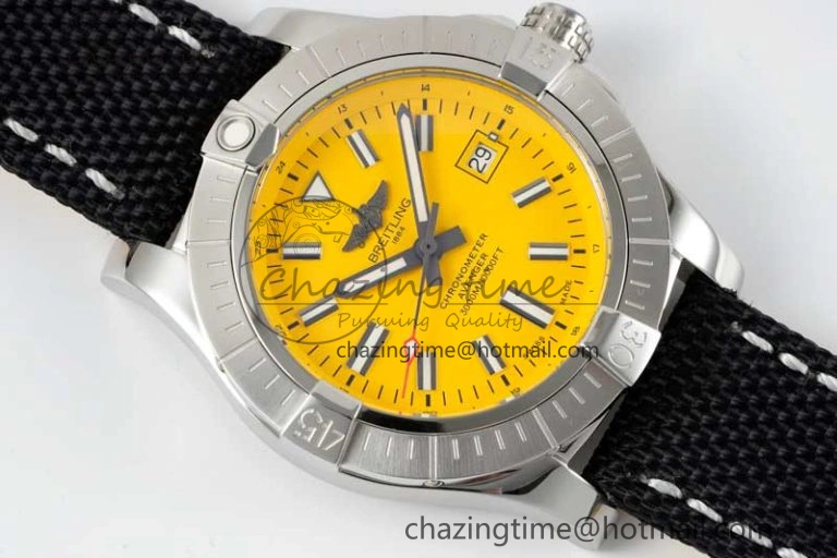 Colorful Avenger Automatic 43mm SS TF 1:1 Best Edition Yellow Dial on Black Nylon Strap A 5537